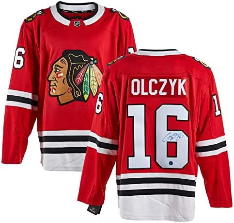 Ед Olczyk Чикаго Blackhawks Autographed Fanatics Џерси - Autographed NHL Дресови