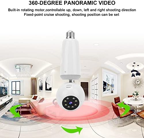 Безжични IP LED Камера, Далечински Репродукција Сијалица Камера Звук Светлина Двојна Аларм 3MP HD Уред Споделување на 360°