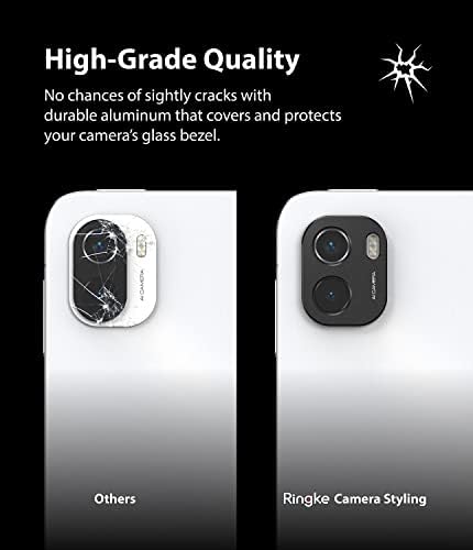 Ringke Камера Стил Компатибилен со Xiaomi Рампа 5, Xiaomi Рампа 5 Про Леќи на Камерата Заштитник, Алуминиум Рамка Тешки Заштитна Маска Налепница - Црна