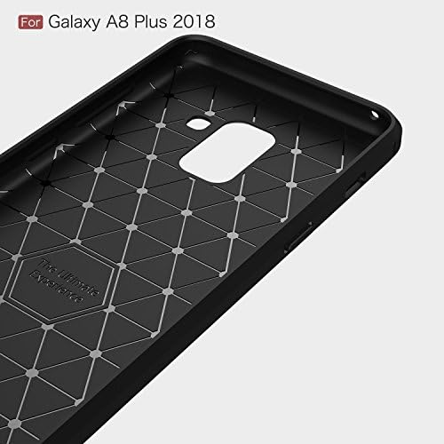 Галакси A8 Плус 2018 Случај, HualuBro [Отпорен на Гребење] Карбонски Влакна Тенок Шок Апсорбирање на TPU Тенка Браник Телефон