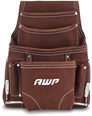 AWP 10-Џеб Велур Алатка Торбичка | Долгорочните Општи Изградба Кожа Алатка Торбичка | Браун
