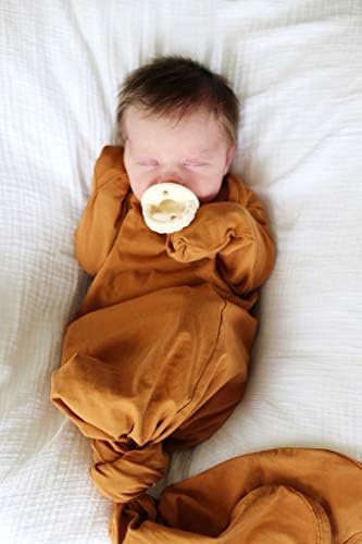 Marlowe & Co Органски Памук Заврзана Новороденче Gown, Мека Заврзана Sleeper Gown за Бебе Момче и Девојка