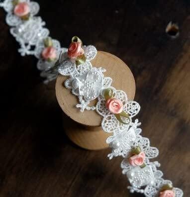 S3LCRAFT 50cm 3D Цвеќиња Бисери Beaded Чипка Скриј Лента Свадба, Свадба се Облекуваат за Шиење Applique Облека Костим Шапка