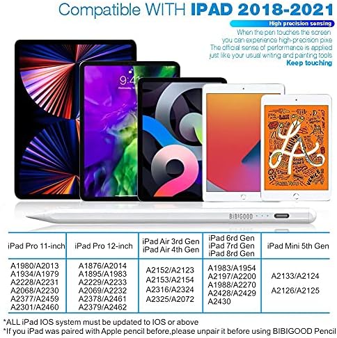 Перо Пенкало за iPad со Дланка Одбивање, Активни Молив Компатибилен со (2018-2021) Apple iPad Про (11/12.9 Инчен),iPad