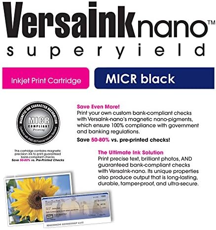 VersaInk-Нано HP 67 MS MICR Црно Мастило Кертриџ за Проверка Печатење