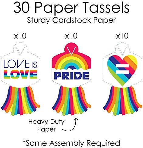 Големата Точка на Среќа во Љубовта е Љубов - Геј - 90 Синџир Линкови и 30 Хартија Tassels Декорација за Полнење - ЛГБТК