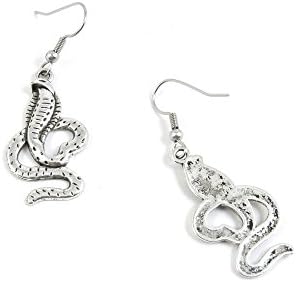 100 Парови Накит Одлуки Антички Сребрен Тон Earring Материјали Куки Наоди Шарм E5AA5 Змија Кобра
