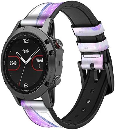 CA0682 Еднорог Кожа & Силикони Smart Watch Бенд Рака за Garmin Пристап S40, Forerunner 245/245/645/645, Venu Vivoactive Vivomove Големина (20mm)