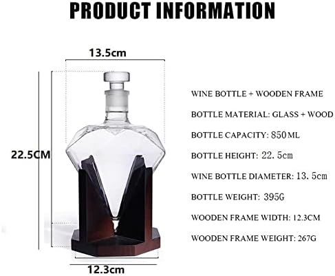 JINYISI Виски Decanter,Decanter,Алкохол Decanter,decanters за Алкохол,Бурбон Decanter,Кристално Decanter,850ml Дијамант